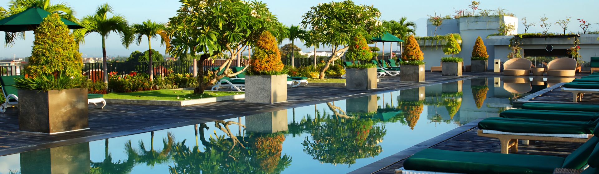 View of swimming pool at Cross Passha Bali in Seminyak