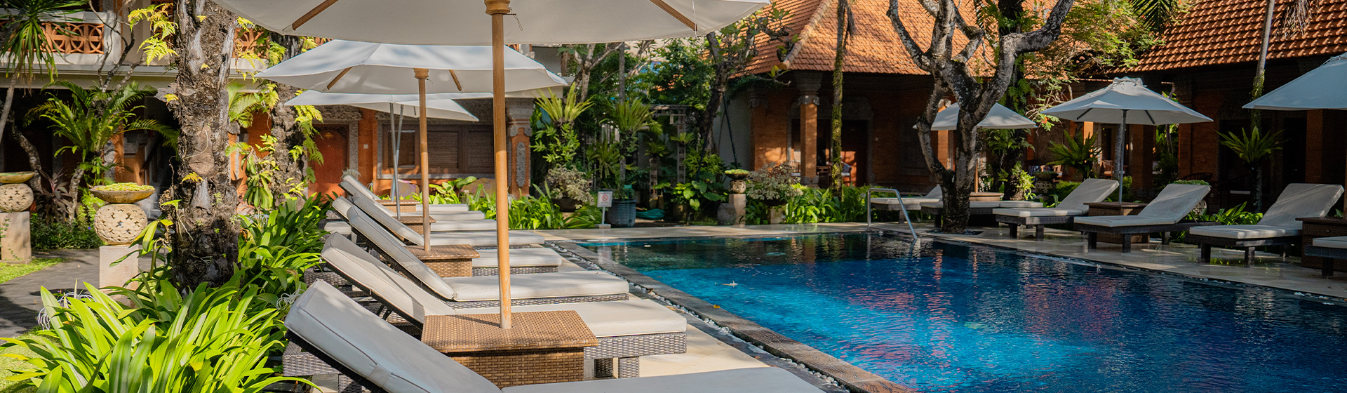 Pool view at Griya Santrian Resort Sanur, Bali, Indonesia