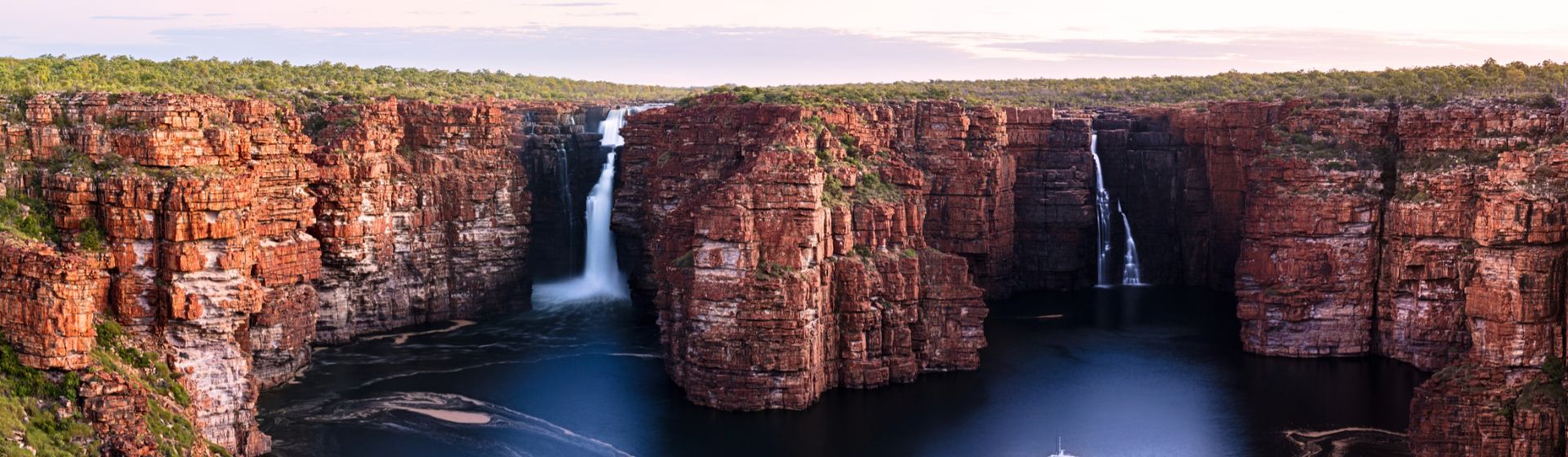 Aerial view of King George Falls in the Kimberley region of Western Australia