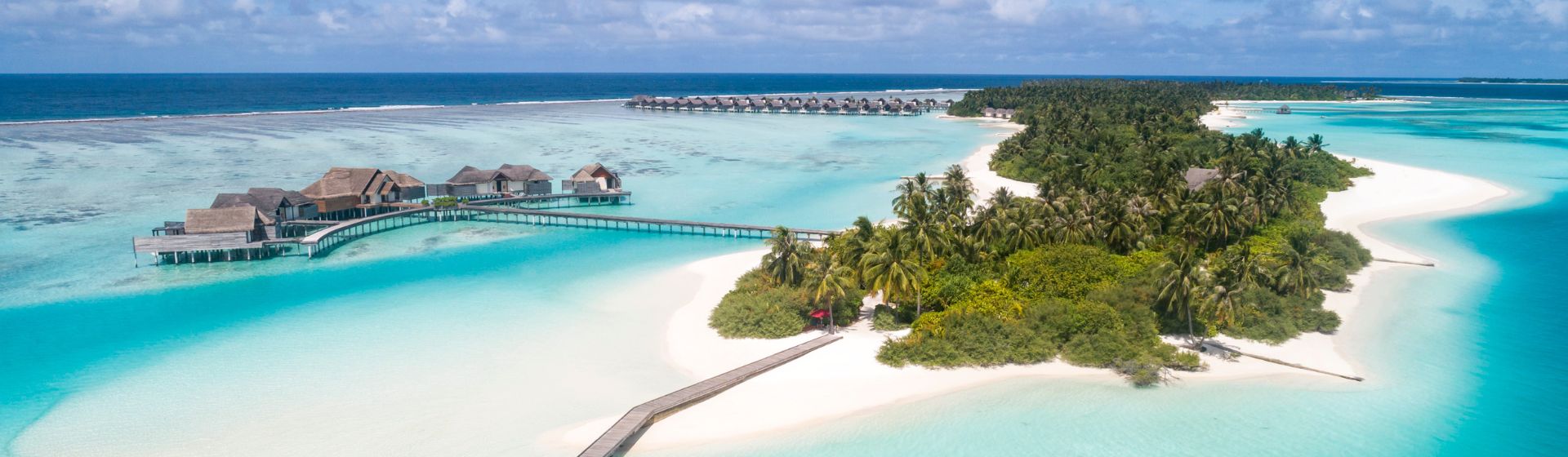 Aerial View of Overwater Villas at Niyama Private Islands Maldives