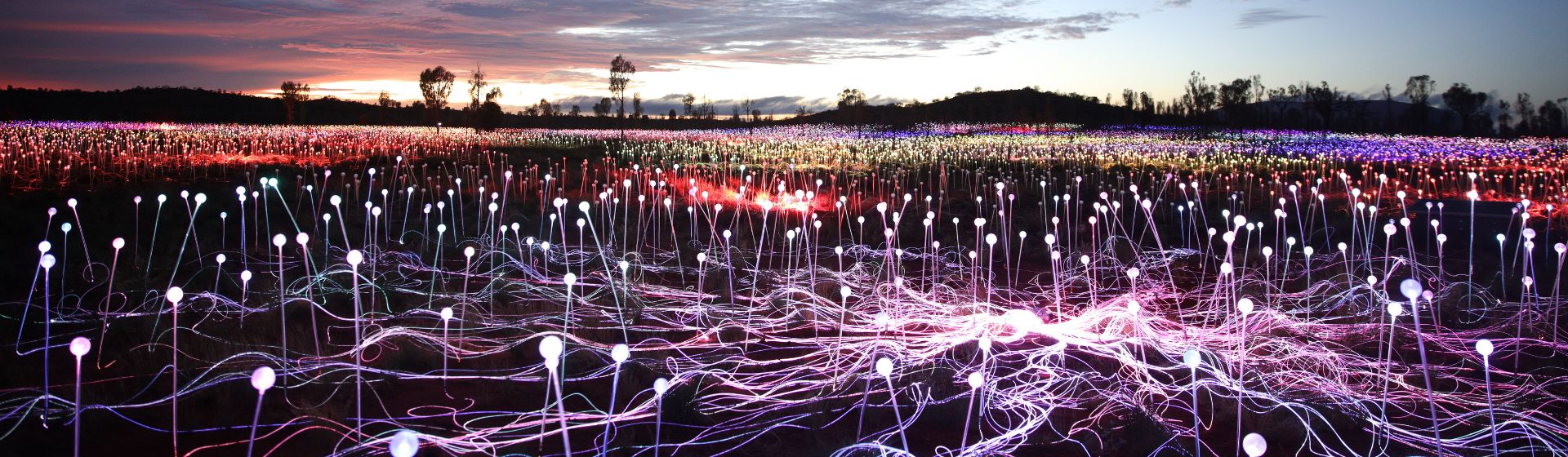 LED lights at Field of Light, Uluru, Northern Territory, Australia