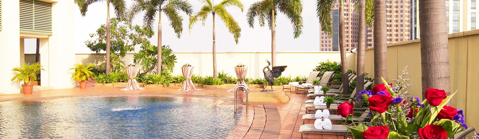 Pool view at Grand Copthorne Waterfront Hotel Singapore