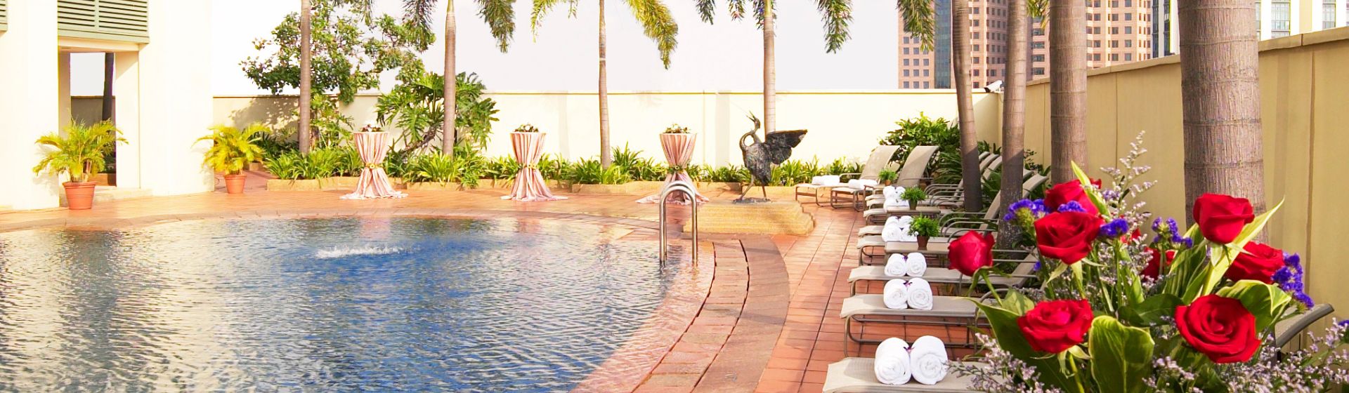 Pool view at Grand Copthorne Waterfront Hotel Singapore