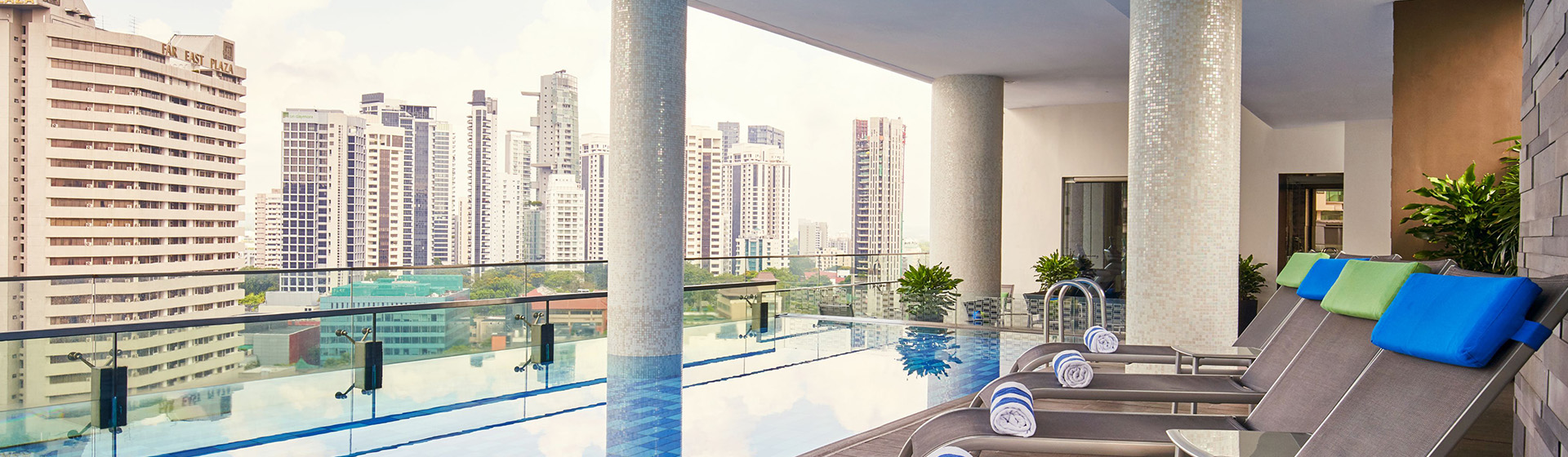 Pool view at Quincy Hotel Singapore