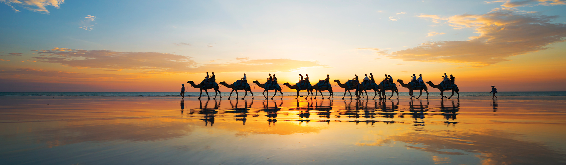 Sunset camel ride at Cable Beach Club, Broome, Western Australia