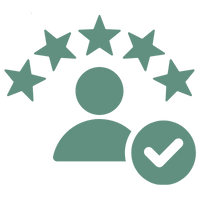 An icon of a person with 5-star rating